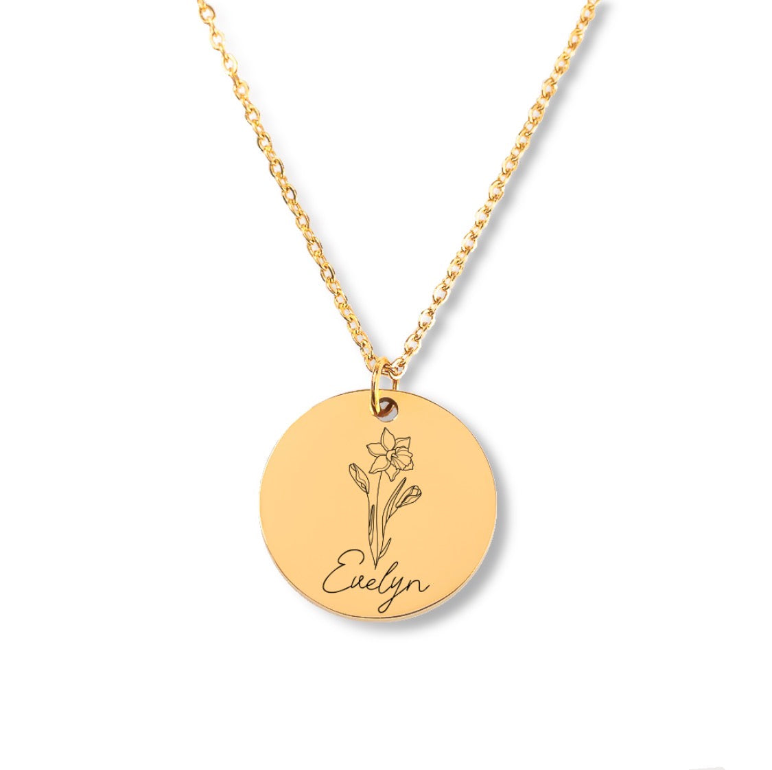 Birthflower + Name Necklace