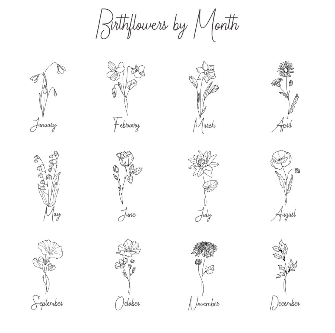 Birthflower + Name Necklace